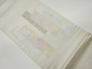 銀駒刺繍手描き菊唐草に古典柄・花菱模様織出し袋帯